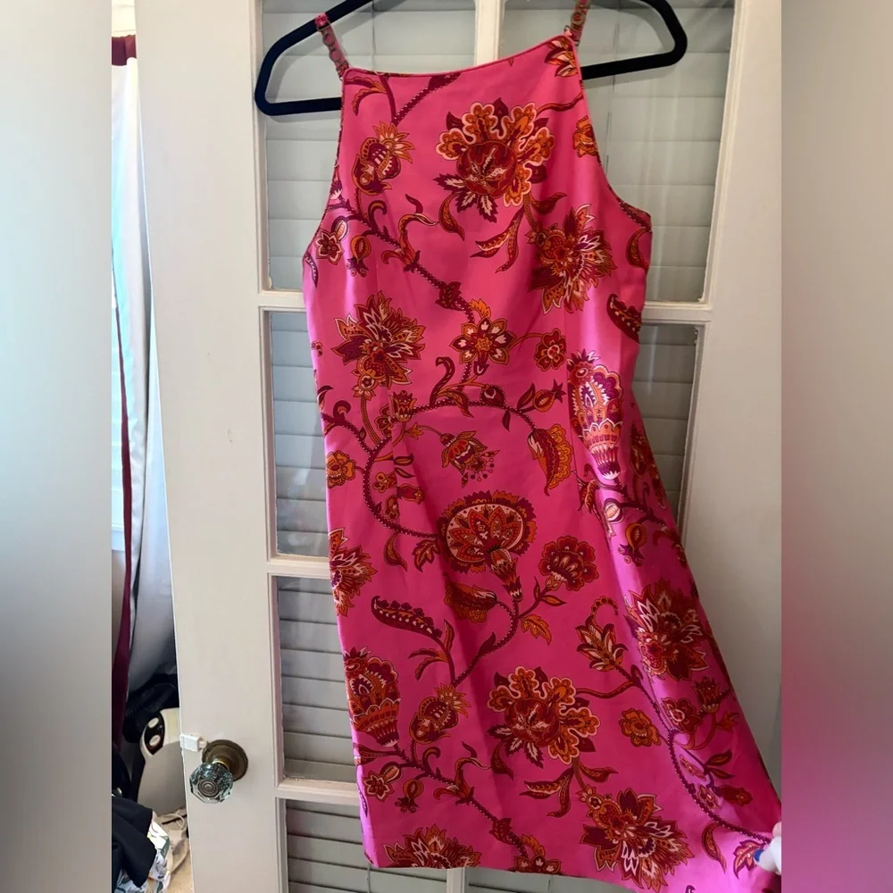 pink silk ann taylor dress - Picture 2 of 4